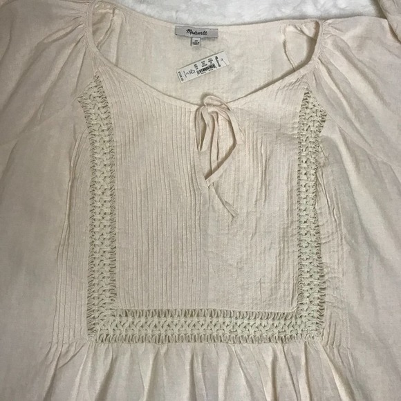 New Madewell Linen-Blend Pintuck Peasant Top XXL (FLAW-SeePhotos) - Picture 6 of 10